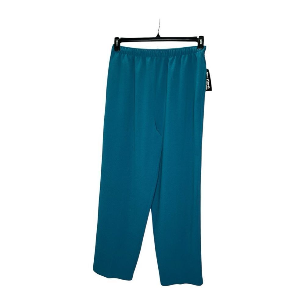 Bon Worth Teal Relaxed Fit Pullon Pants Sz Large NEW‎